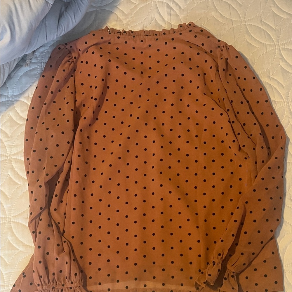 Polka Dot Long Sleeve Women's Top